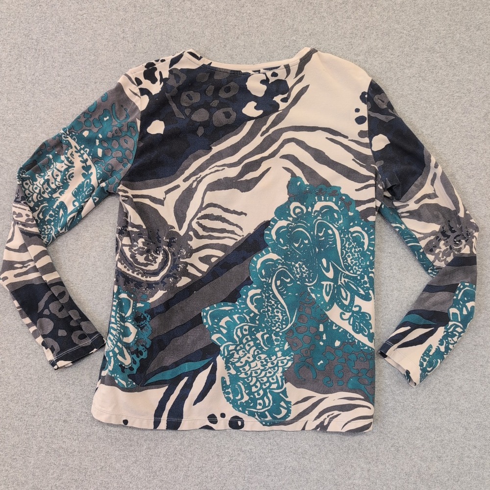 Tribal Women G/L Long Sleeve Crew Neck Abstract Print Top Blouse Shirt - Picture 4 of 4